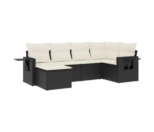 6-Daļīgs Dārza Dīvāna Komplekts, Matrači, Melna Pe Rotanpalma Vidaxl