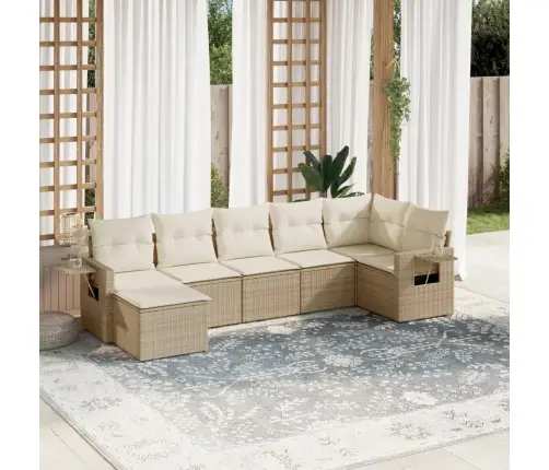 7-Osaline Aiadiivani Komplekt Patjadega, Beež, Polürotang