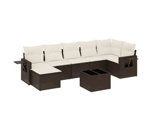 8-Osaline Aiadiivani Komplekt Patjadega, Pruun, Polürotang