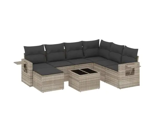 8-Osaline Aiadiivani Komplekt Patjadega, Helehall, Polürotang