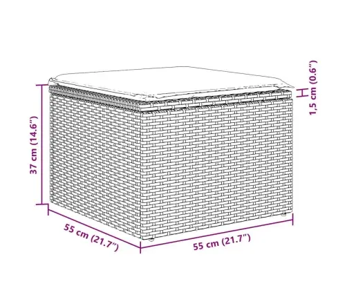 6-Daļīgs Dārza Dīvānu Komplekts, Matrači, Brūna Pe Rotangpalma Vidaxl
