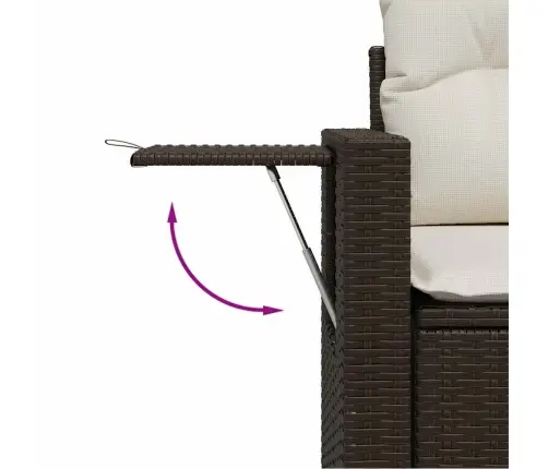 8-Osaline Aiadiivani Komplekt Patjadega, Pruun, Polürotang