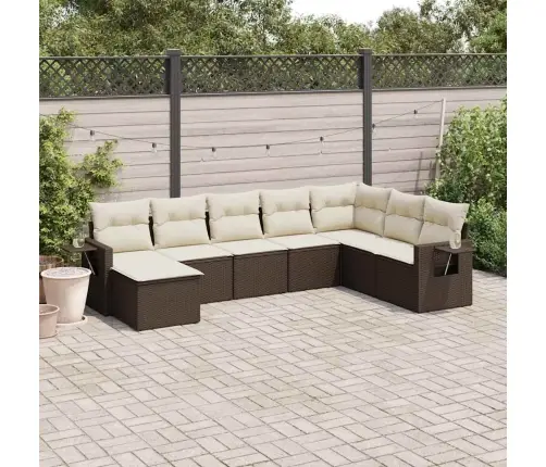 8-Osaline Aiadiivani Komplekt Patjadega, Pruun, Polürotang