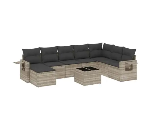 9-Osaline Aiadiivani Komplekt Patjadega, Helehall, Polürotang