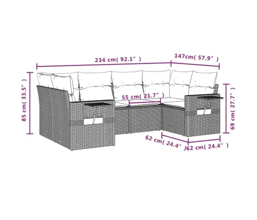 6-Daļīgs Dārza Dīvāna Komplekts, Matrači, Melna Pe Rotanpalma Vidaxl