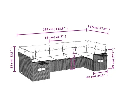 7-Osaline Aiadiivani Komplekt Patjadega, Must, Polürotang