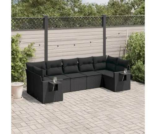 7-Osaline Aiadiivani Komplekt Patjadega, Must, Polürotang