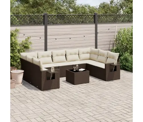 10-Osaline Aiadiivani Komplekt Patjadega, Pruun, Polürotang