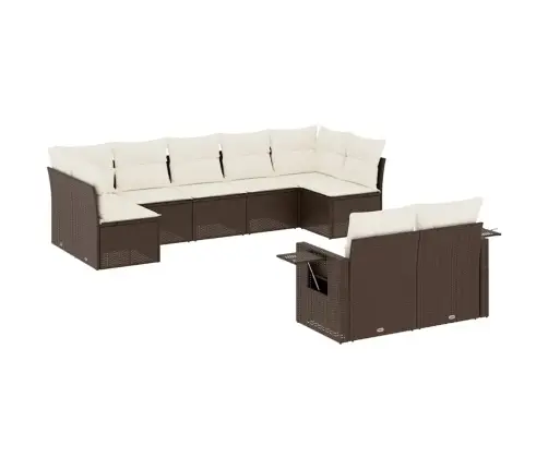 9-Osaline Aiadiivani Komplekt Patjadega, Pruun, Polürotang