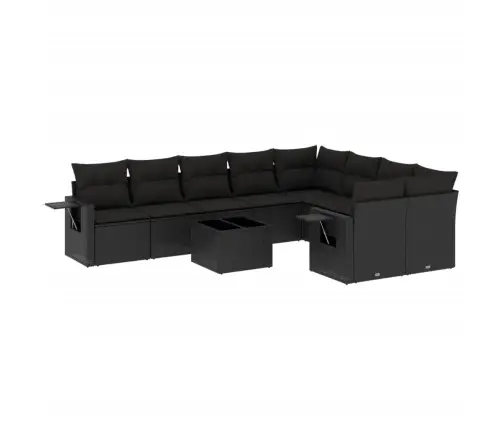 10-Osaline Aiadiivani Komplekt Patjadega, Must, Polürotang