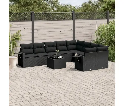 10-Osaline Aiadiivani Komplekt Patjadega, Must, Polürotang