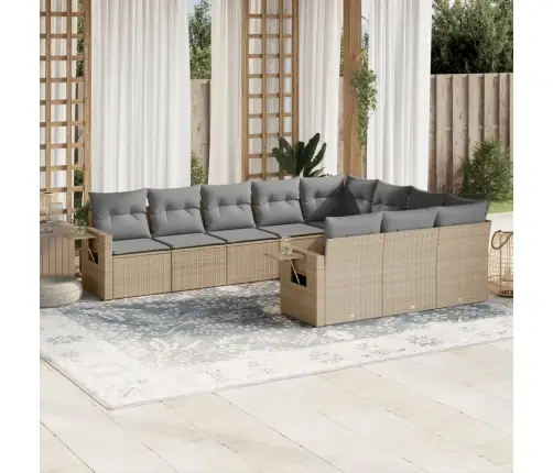 10-Osaline Aiadiivani Komplekt Patjadega, Beež, Polürotang