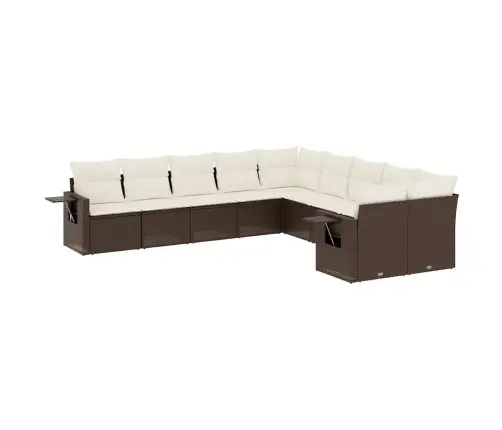 10-Osaline Aiadiivani Komplekt Patjadega, Pruun, Polürotang