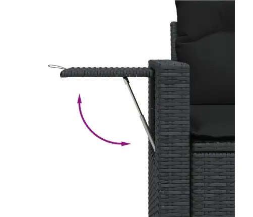 11-Osaline Aiadiivani Komplekt Patjadega, Must, Polürotang