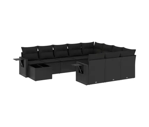 11-Osaline Aiadiivani Komplekt Patjadega, Must, Polürotang