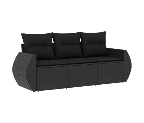 3-Daļīgs Dārza Dīvānu Komplekts Ar Matračiem, Pe Rotangpalma Vidaxl