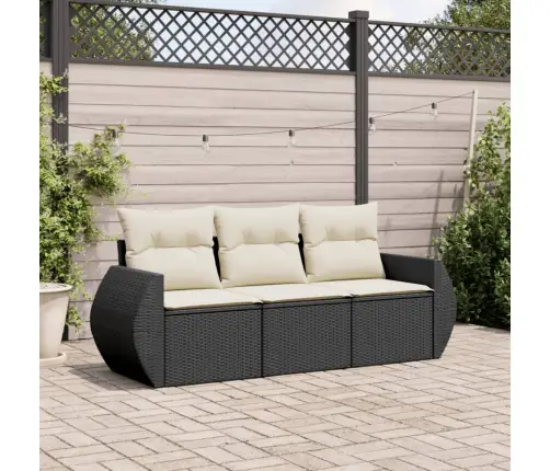 3-Daļīgs Dārza Dīvānu Komplekts Ar Matračiem, Pe Rotangpalma Vidaxl