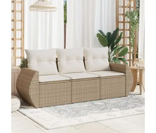 3-Osaline Aiadiivani Komplekt Patjadega, Beež, Polürotang