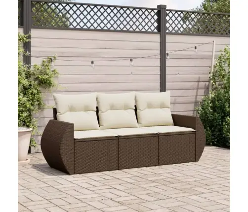 3-Osaline Aiadiivani Komplekt Patjadega, Pruun, Polürotang