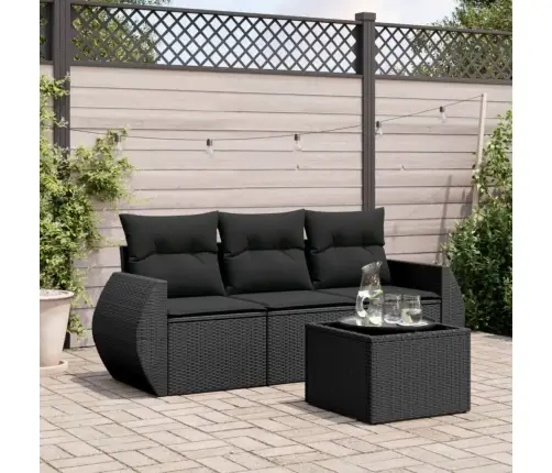 4-Daļīgs Dārza Dīvāna Komplekts Ar Matračiem, Pe Rotangpalma Vidaxl