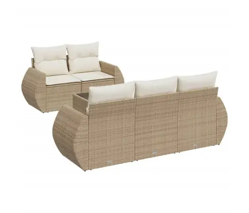 6-Osaline Aiadiivani Komplekt Patjadega, Beež, Polürotang