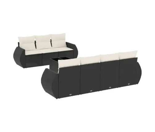 8-Osaline Aiadiivani Komplekt Patjadega, Must, Polürotang