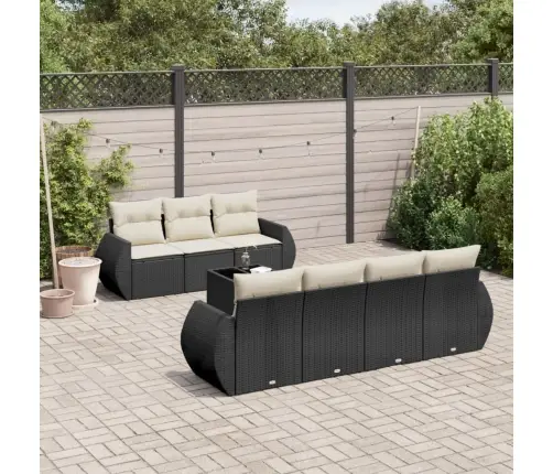 8-Osaline Aiadiivani Komplekt Patjadega, Must, Polürotang