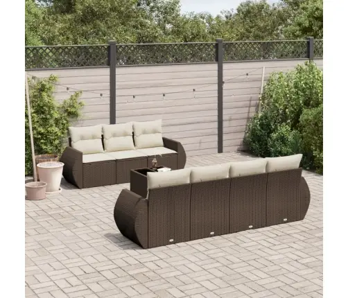 8-Osaline Aiadiivani Komplekt Patjadega, Pruun, Polürotang