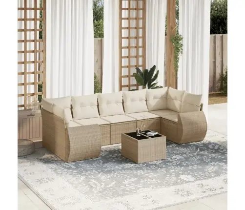 8-Osaline Aiadiivani Komplekt Patjadega, Beež, Polürotang