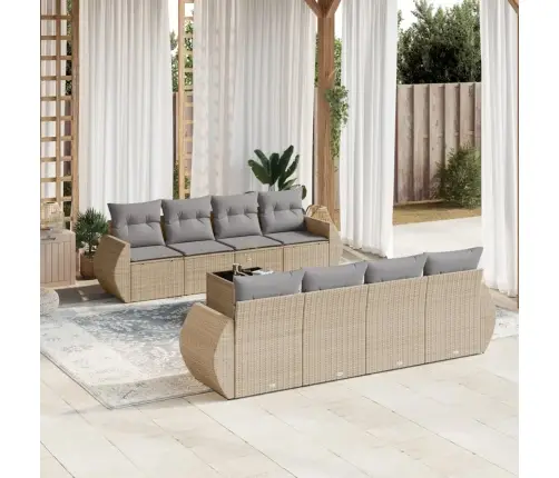 9-Osaline Aiadiivani Komplekt Patjadega, Beež, Polürotang