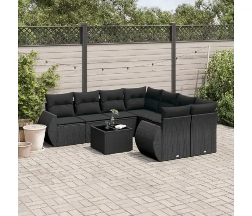 9-Osaline Aiadiivani Komplekt Patjadega, Must, Polürotang