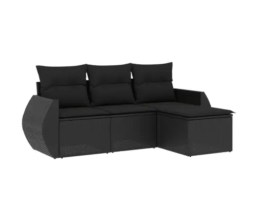 4-Daļīgs Dārza Dīvāna Komplekts Ar Matračiem, Pe Rotangpalma Vidaxl