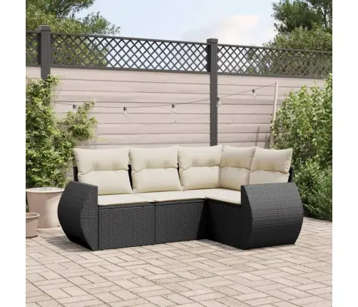 4-Daļīgs Dārza Dīvāna Komplekts Ar Matračiem, Pe Rotangpalma Vidaxl