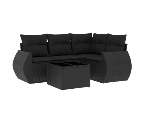 5-Daļīgs Dārza Dīvāna Komplekts Ar Matračiem, Pe Rotangpalma Vidaxl