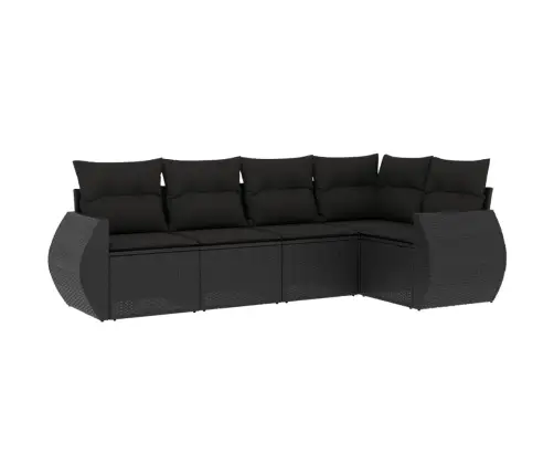 5-Daļīgs Dārza Dīvāna Komplekts Ar Matračiem, Pe Rotangpalma Vidaxl