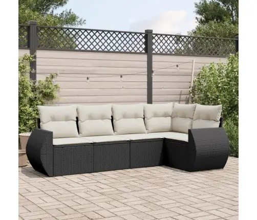 5-Osaline Aiadiivanikomplekt Patjadega, Must, Polürotang