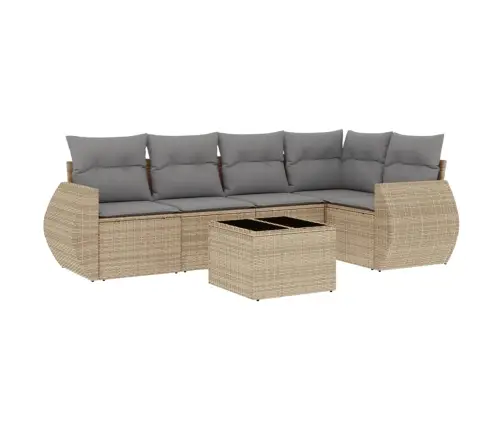 6-Osaline Aiadiivani Komplekt Patjadega, Beež, Polürotang