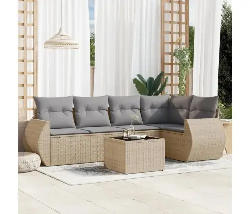 6-Osaline Aiadiivani Komplekt Patjadega, Beež, Polürotang