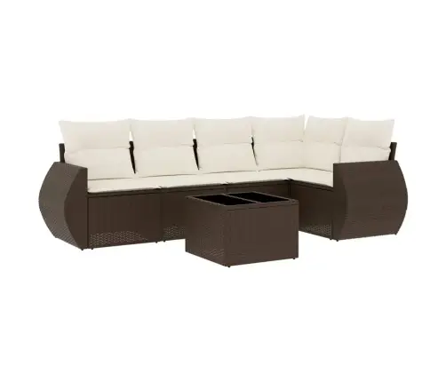 6-Daļīgs Dārza Dīvānu Komplekts, Matrači, Brūna Pe Rotangpalma Vidaxl