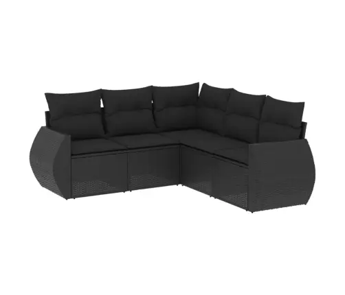 5-Daļīgs Dārza Dīvāna Komplekts Ar Matračiem, Pe Rotangpalma Vidaxl