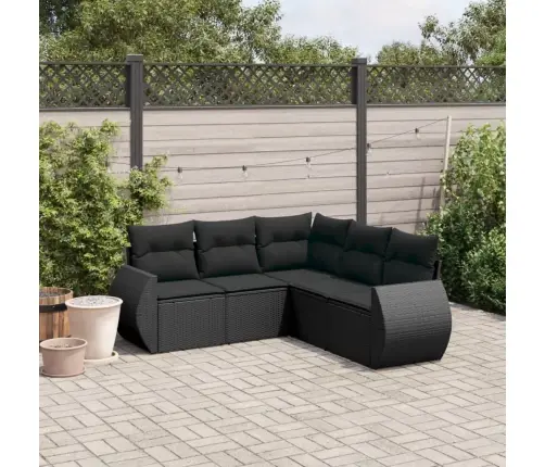 5-Daļīgs Dārza Dīvāna Komplekts Ar Matračiem, Pe Rotangpalma Vidaxl