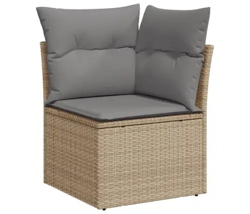 Sofos Komplektas Su Pagalvėlėmis, 5 Dalių, Smėlio, Poliratanas