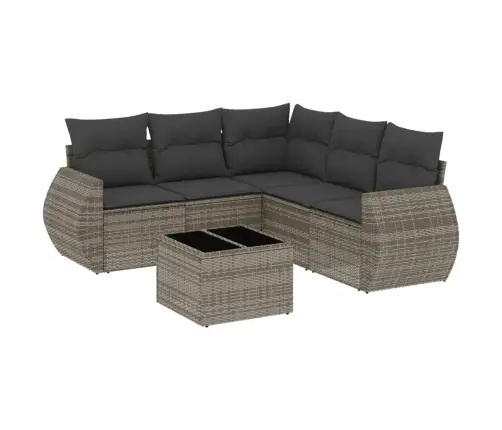 Sofos Komplektas Su Pagalvėlėmis, 6 Dalių, Pilkas, Poliratanas