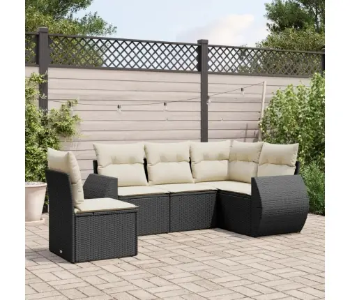 5-Daļīgs Dārza Dīvāna Komplekts Ar Matračiem, Pe Rotangpalma Vidaxl