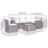 6-Daļīgs Dārza Dīvānu Komplekts,Matrači, Gaiši Pelēka Pe Pinums Vidaxl