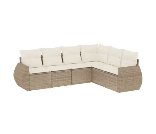 6-Daļīgs Dārza Dīvāna Komplekts, Matrači, Bēša Pe Rotangpalma Vidaxl