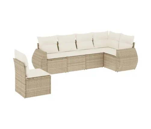 6-Osaline Aiadiivani Komplekt Patjadega, Beež, Polürotang