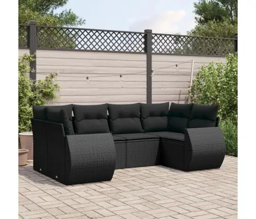 6-Osaline Aiadiivani Komplekt Patjadega, Must, Polürotang