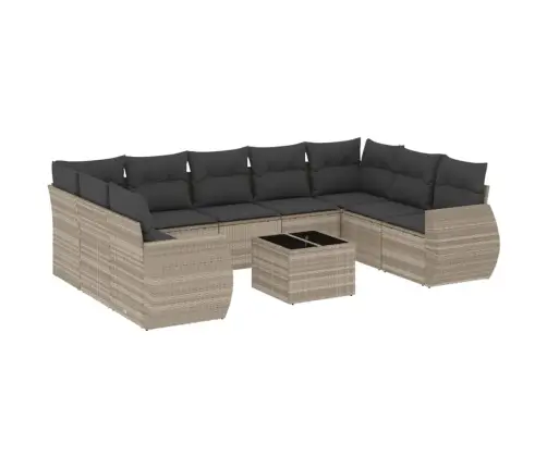 10-Osaline Aiadiivani Komplekt Patjadega, Helehall, Polürotang