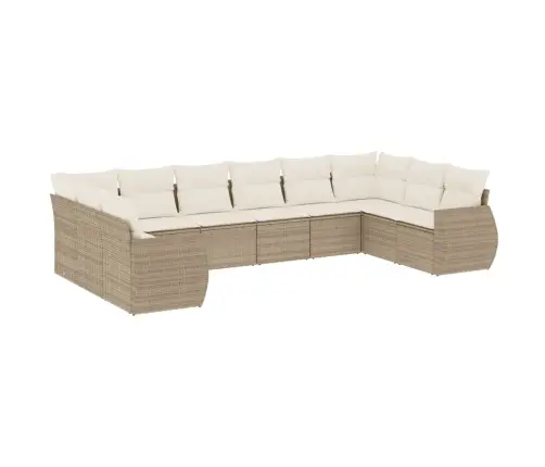 10-Osaline Aiadiivani Komplekt Patjadega, Beež, Polürotang